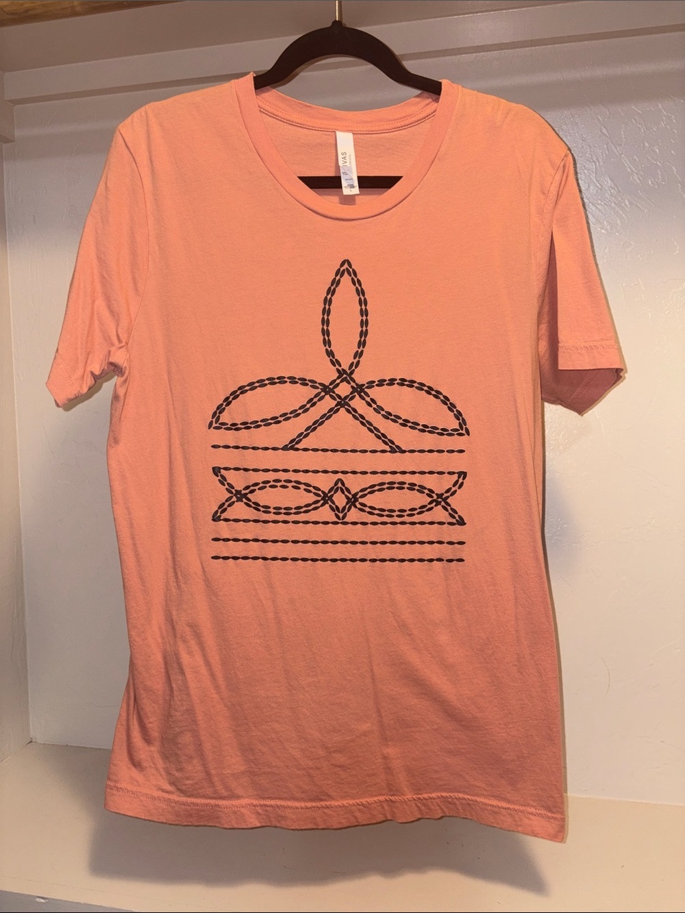 Bella Canvas Peach Short-Sleeve Tee with Black Graphic